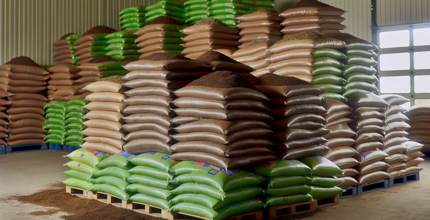 Several bags of mulch stacked on top of each other
